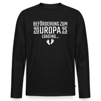Beförderung zum Uropa 2025 loading - Männer Premium Bio Langarmshirt - Schwarz - Vorne - Nico (187cm)
