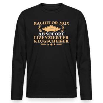 Studium bestanden Bachelor Abschluss 2025 - Männer Premium Bio Langarmshirt - Schwarz - Vorne - Nico (187cm)