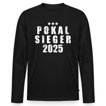 Pokalsieger 2025 - Männer Premium Bio Langarmshirt - Schwarz - Vorne - Nico (187cm)