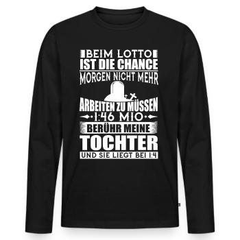FAMILIE TOCHTER PAPA WAFFE GESCHENK KIND LUSTIG - Männer Premium Bio Langarmshirt - Schwarz - Vorne - Nico (187cm)