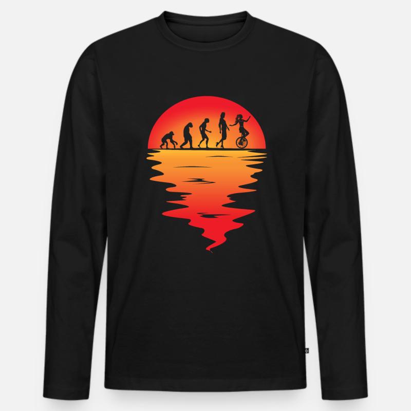 Unicycle Evolution Monocycle Monocycle Cyclisme - T-shirt manches longues Premium bio Homme - noir