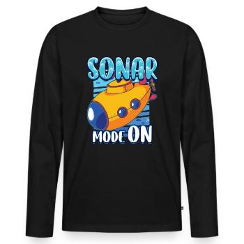 Sonar Mode On Future Submarine Marine Biologist - Men's Premium Organic Long Sleeve Shirt - black - Front - Nico (187cm)