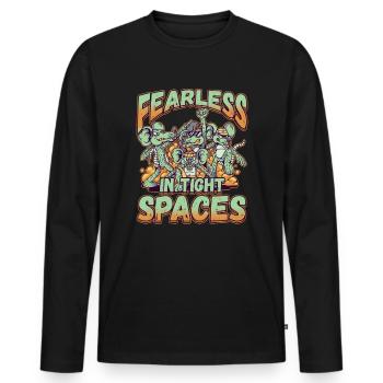 Fearless in Tight Spaces - Men's Premium Organic Long Sleeve Shirt - black - Front - Nico (187cm)