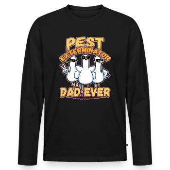 Pest Exterminator Dad Ever for a Pest Control - Men's Premium Organic Long Sleeve Shirt - black - Front - Nico (187cm)