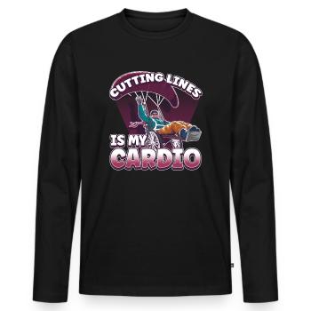 Handicap Wheelchair Design for an Amputation - Men's Premium Organic Long Sleeve Shirt - black - Front - Nico (187cm)