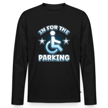 Handicap Wheelchair Design for an Amputation - Men's Premium Organic Long Sleeve Shirt - black - Front - Nico (187cm)