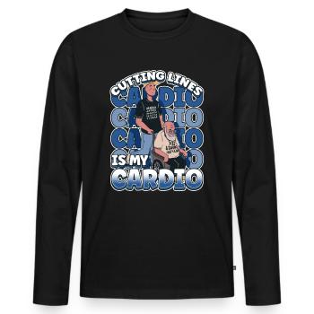 Handicap Wheelchair Design for an Amputation - Men's Premium Organic Long Sleeve Shirt - black - Front - Nico (187cm)