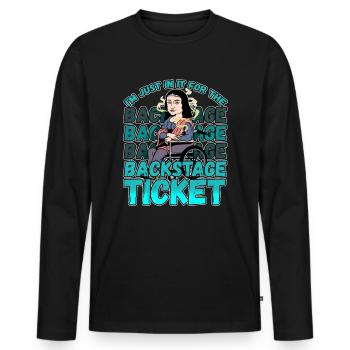 Handicap Wheelchair Design for an Amputation - Men's Premium Organic Long Sleeve Shirt - black - Front - Nico (187cm)