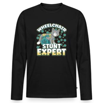 Handicap Wheelchair Design for an Amputation - Men's Premium Organic Long Sleeve Shirt - black - Front - Nico (187cm)