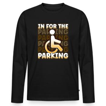 Handicap Wheelchair Design for an Amputation - Men's Premium Organic Long Sleeve Shirt - black - Front - Nico (187cm)