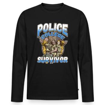 Law Enforcment Design for a Police Officer - Men's Premium Organic Long Sleeve Shirt - black - Front - Nico (187cm)