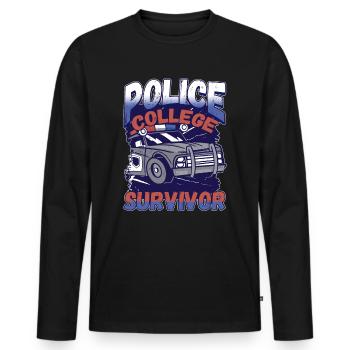 Conception de l’application du droit pour un agent de police - T-shirt manches longues Premium bio Homme - noir - Devant - Nico (187cm)