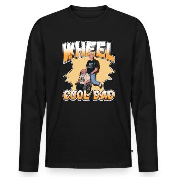 Handicap Wheelchair Design for an Amputation - Men's Premium Organic Long Sleeve Shirt - black - Front - Nico (187cm)