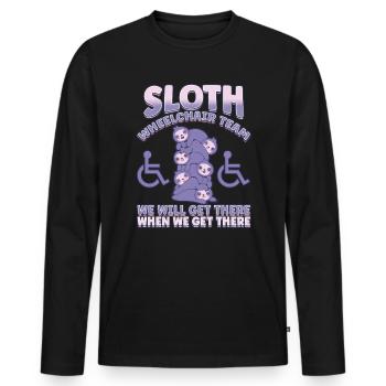 Handicap Wheelchair Design for an Amputation - Men's Premium Organic Long Sleeve Shirt - black - Front - Nico (187cm)