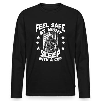 Law Enforcment Design for a Police Officer - Men's Premium Organic Long Sleeve Shirt - black - Front - Nico (187cm)