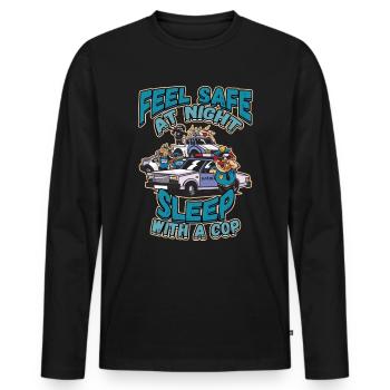 Law Enforcment Design for a Police Officer - Men's Premium Organic Long Sleeve Shirt - black - Front - Nico (187cm)