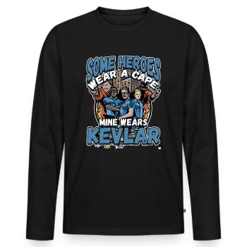 Conception de l’application du droit pour un agent de police - T-shirt manches longues Premium bio Homme - noir - Devant - Nico (187cm)