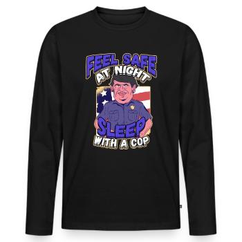 Conception de l’application du droit pour un agent de police - T-shirt manches longues Premium bio Homme - noir - Devant - Nico (187cm)