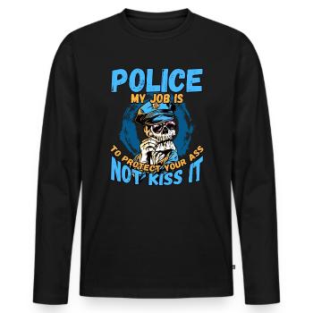 Conception de l’application du droit pour un agent de police - T-shirt manches longues Premium bio Homme - noir - Devant - Nico (187cm)