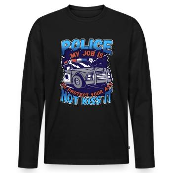 Conception de l’application du droit pour un agent de police - T-shirt manches longues Premium bio Homme - noir - Devant - Nico (187cm)