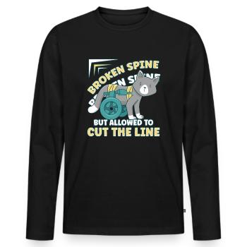 Handicap Wheelchair Design for an Amputation - Men's Premium Organic Long Sleeve Shirt - black - Front - Nico (187cm)