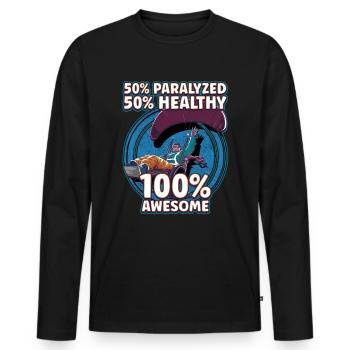 Handicap Wheelchair Design for an Amputation - Men's Premium Organic Long Sleeve Shirt - black - Front - Nico (187cm)