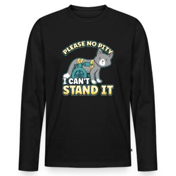 Handicap Wheelchair Design for an Amputation - Men's Premium Organic Long Sleeve Shirt - black - Front - Nico (187cm)