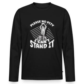 Handicap Wheelchair Design for an Amputation - Men's Premium Organic Long Sleeve Shirt - black - Front - Nico (187cm)