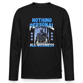Law Enforcment Design for a Police Officer - Men's Premium Organic Long Sleeve Shirt - black - Front - Nico (187cm)