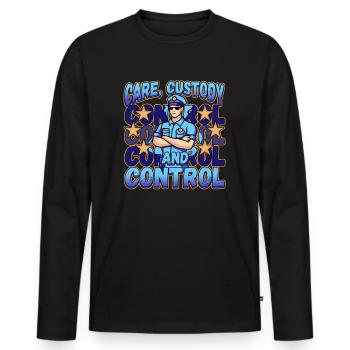 Conception de l’application de la loi pour un agent de police - T-shirt manches longues Premium bio Homme - noir - Devant - Nico (187cm)