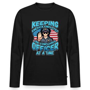 Conception de l’application de la loi pour un agent de police - T-shirt manches longues Premium bio Homme - noir - Devant - Nico (187cm)
