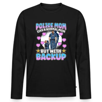 Conception de l’application de la loi pour un agent de police - T-shirt manches longues Premium bio Homme - noir - Devant - Nico (187cm)