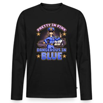 Conception de l’application de la loi pour un agent de police - T-shirt manches longues Premium bio Homme - noir - Devant - Nico (187cm)