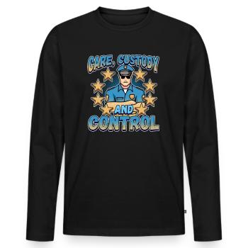 Conception de l’application de la loi pour un agent de police - T-shirt manches longues Premium bio Homme - noir - Devant - Nico (187cm)