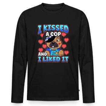 Conception de l’application de la loi pour un agent de police - T-shirt manches longues Premium bio Homme - noir - Devant - Nico (187cm)