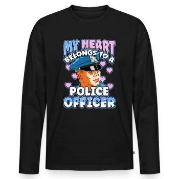 Conception de l’application de la loi pour un agent de police - T-shirt manches longues Premium bio Homme - noir - Devant - Nico (187cm)