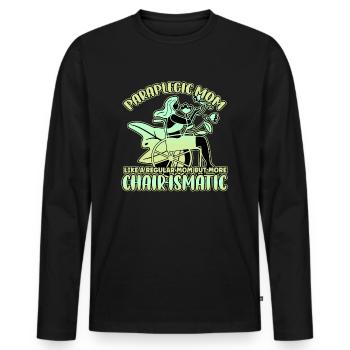 Handicap Wheelchair Design for an Amputation - Men's Premium Organic Long Sleeve Shirt - black - Front - Nico (187cm)