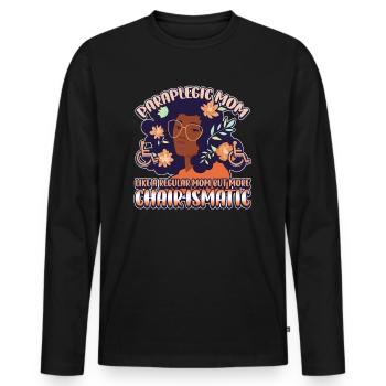 Handicap Wheelchair Design for an Amputation - Men's Premium Organic Long Sleeve Shirt - black - Front - Nico (187cm)