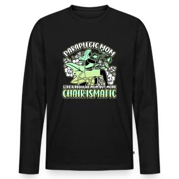 Handicap Wheelchair Design for an Amputation - Men's Premium Organic Long Sleeve Shirt - black - Front - Nico (187cm)