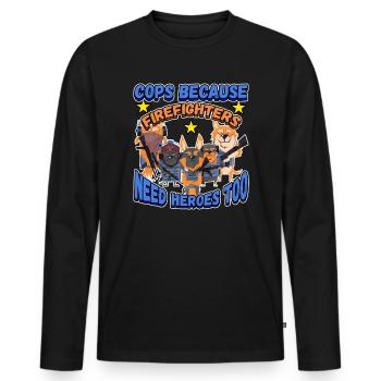 Conception de l’application de la loi pour un agent de police - T-shirt manches longues Premium bio Homme - noir - Devant - Nico (187cm)