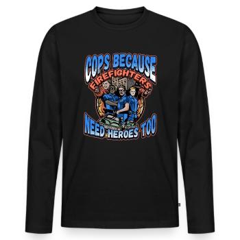 Conception de l’application de la loi pour un agent de police - T-shirt manches longues Premium bio Homme - noir - Devant - Nico (187cm)