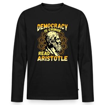 Greek Mythology Design for a Greek Philosophers - Men's Premium Organic Long Sleeve Shirt - black - Front - Nico (187cm)