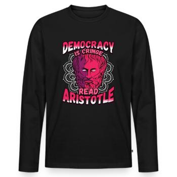 Greek Mythology Design for a Greek Philosophers - Men's Premium Organic Long Sleeve Shirt - black - Front - Nico (187cm)