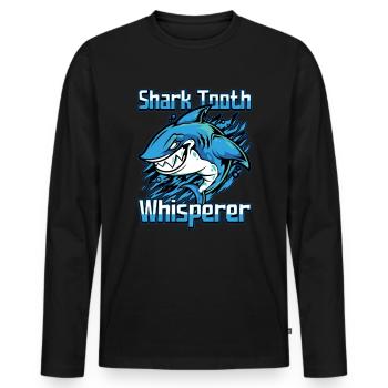 Fossil Tooth Collector Design for a Shark Fossil - Männer Premium Bio Langarmshirt - Schwarz - Vorne - Nico (187cm)