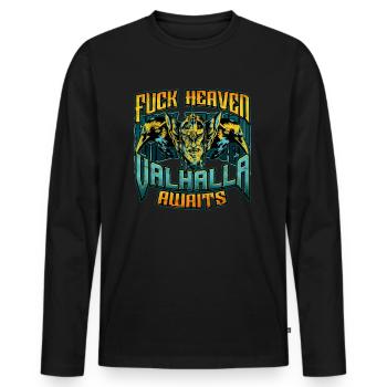 Norse Viking Mythology Design for Viking Warriors - Männer Premium Bio Langarmshirt - Schwarz - Vorne - Nico (187cm)
