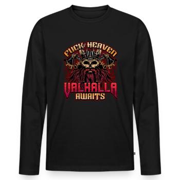Norse Viking Mythology Design for Viking Warriors - Männer Premium Bio Langarmshirt - Schwarz - Vorne - Nico (187cm)