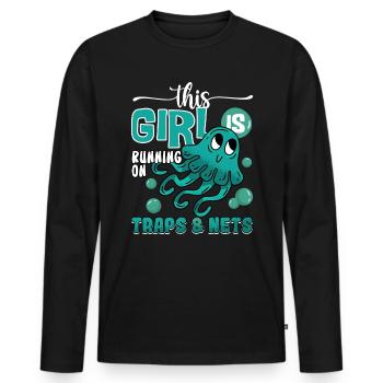 Marine Science Design for an Ocean Student - Men's Premium Organic Long Sleeve Shirt - black - Front - Nico (187cm)