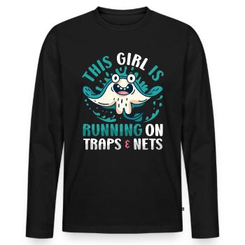 Marine Science Design for an Ocean Student - Men's Premium Organic Long Sleeve Shirt - black - Front - Nico (187cm)