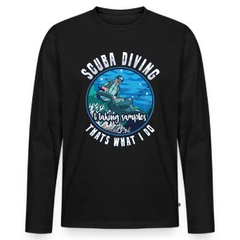 Marine Science Design for an Ocean Student - Men's Premium Organic Long Sleeve Shirt - black - Front - Nico (187cm)