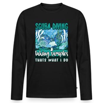 Marine Science Design for an Ocean Student - Men's Premium Organic Long Sleeve Shirt - black - Front - Nico (187cm)
